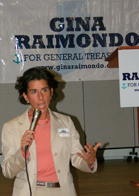 DOLLARS AND SENSE: Gina Raimondo, a mother and small business owner, lays out her platform for General Treasurer.