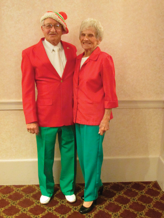 PROUD COLORS: Mario and Doris Dalmazzi came to Sunday’s Manton Seniors Italian Gala with their true colors – red, green and white.