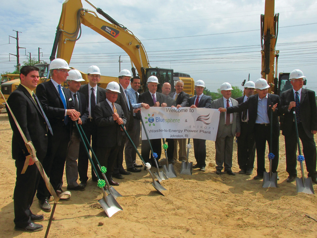 CAUSE FOR CELEBRATION: Officials take part in the recent groundbreaking ceremony at Blue Sphere Corp.’s new facility.