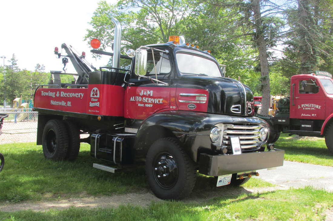 HEAVY HAULER: This old-time wrecker was among the many vintage trucks at Sunday’s Ocean State Vintage Haulers Spring Show Sunday in Johnston.