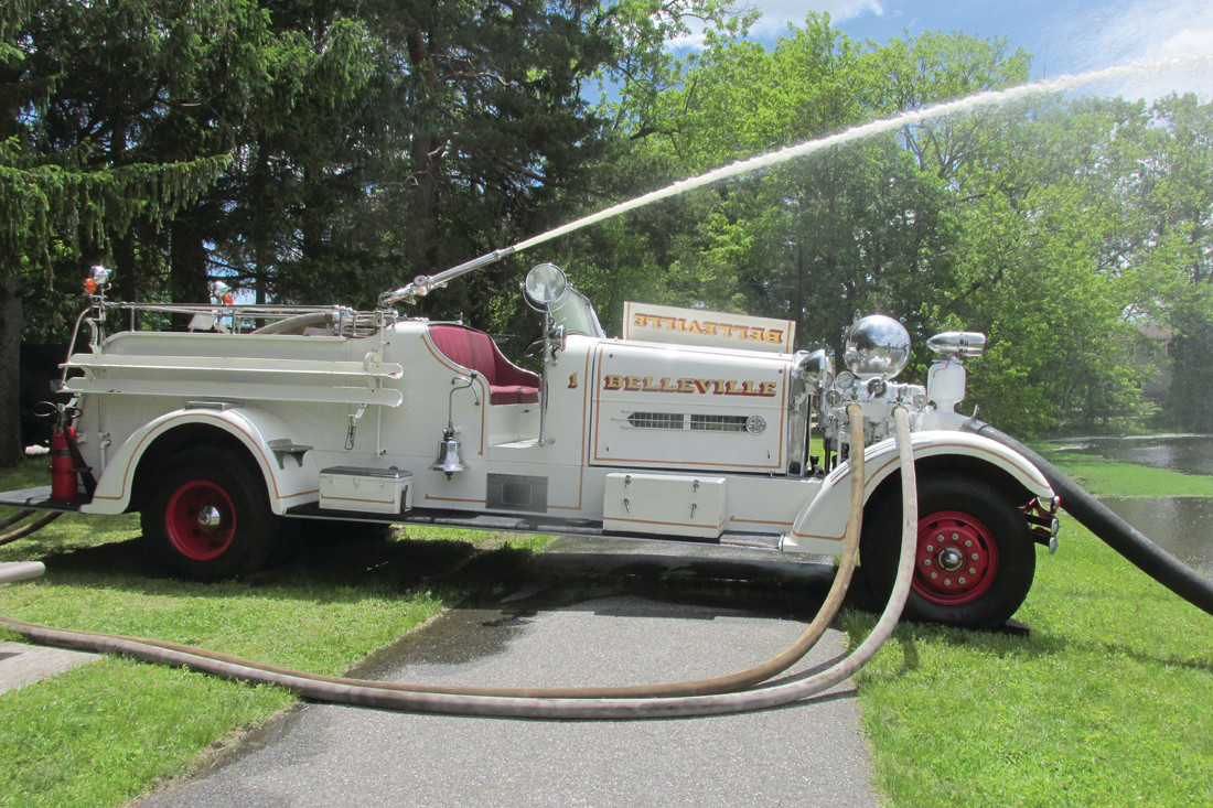 SHAPPY’S SPECIAL: Johnston native and Warwick resident Richard “Dick” Shappy brought this 1939 Ahrens-Fox fire engine to Sunday’s Ocean State Vintage Haulers Spring Show.