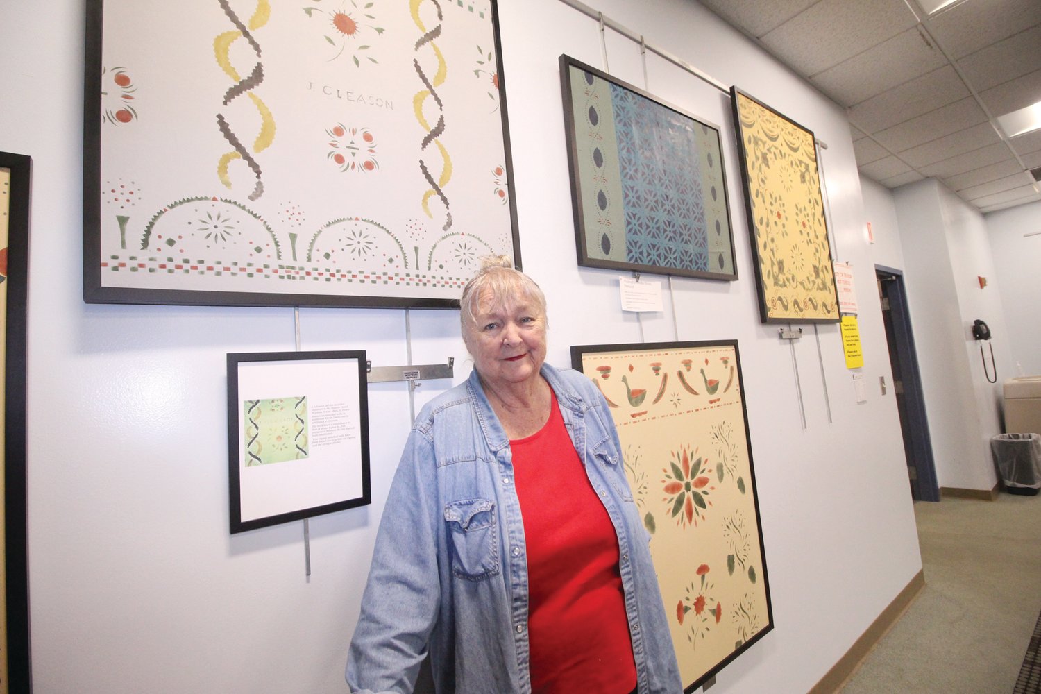 ARTIST AND HISTORIAN: Ann Eckert Brown has been working on preserving the lost art of wall stenciling for the last 60 years. Her exhibit, “Painted Rooms of Rhode Island,” is now on display at the Warwick Public Library.