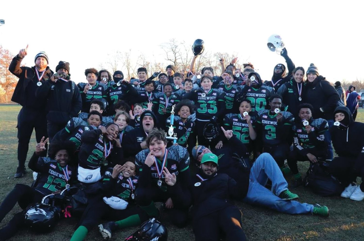FLORIDA BOUND: The Edgewood 12-U football team after winning the New England Championship. (Submitted photos)