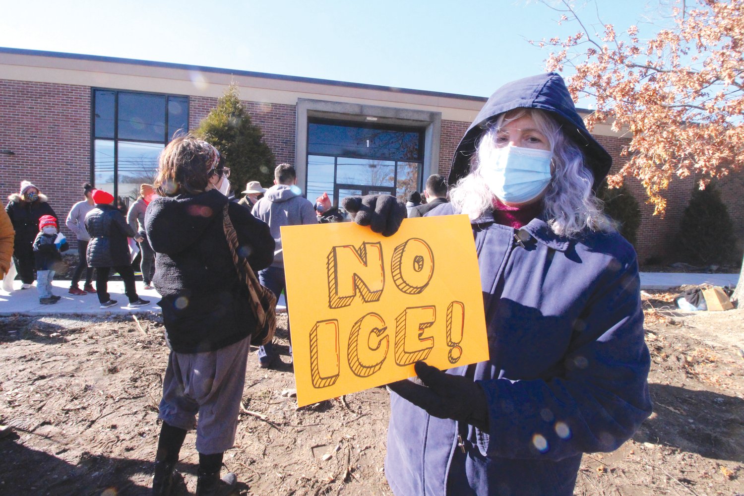 NO ICE: Nancy Green was one of those in attendance Sunday for a rally in hopes of stopping a facility the United States Immigration and Custom Enforcement is close to completing on Jefferson Boulevard.