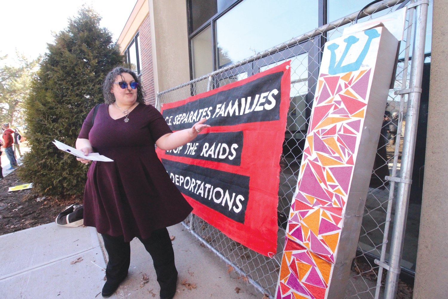 RALLY CALL: Dr. Aurit Lazerus was one of the organizers for the rally on Sunday against the ICE facility that is soon expected to be operated at 443 Jefferson Boulevard.