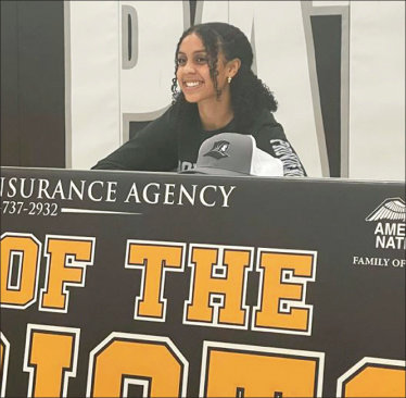 MAKING IT OFFICIAL: Pilgrim All-State soccer player Alanna Coffie signs her National Letter of Intent to play Division I soccer for nearby Providence College. Coffie led the Pats in goals and assists last season and guided Pilgrim to another playoff appearance. (Submitted photo)