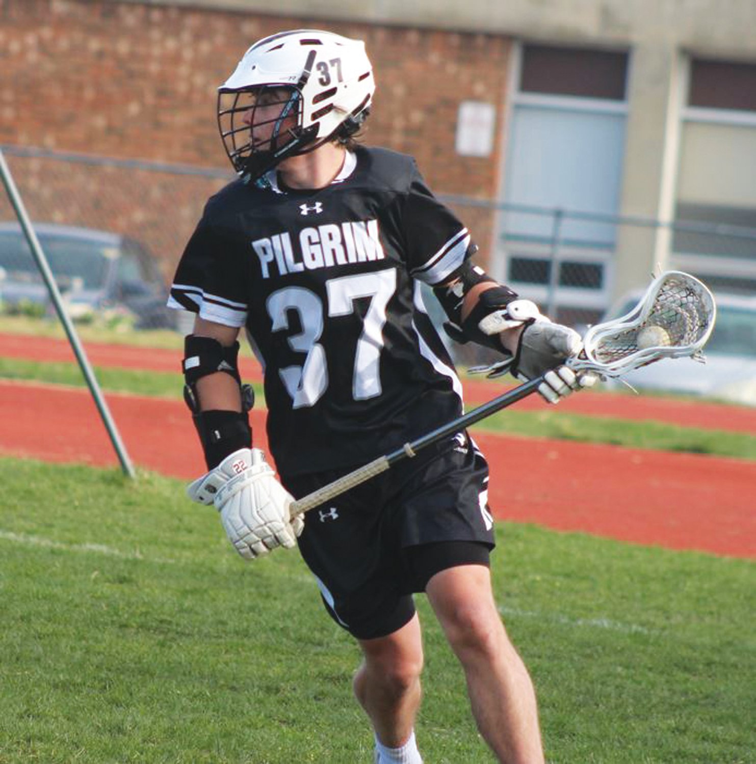 UP THE FIELD: Pilgrim’s Charlie Clements.