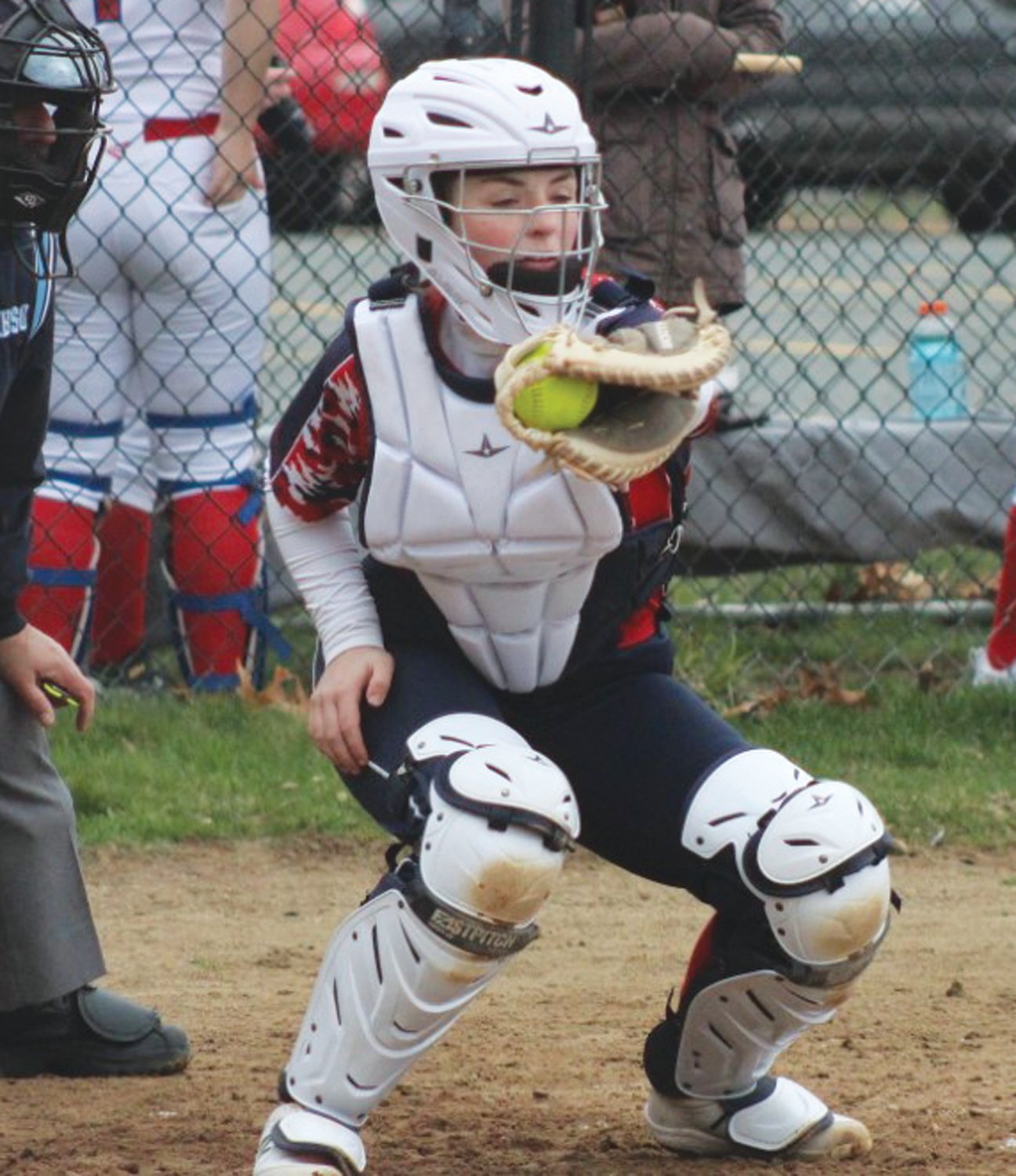 BEHIND THE PLATE: Toll Gate catcher Marlee Walsh.