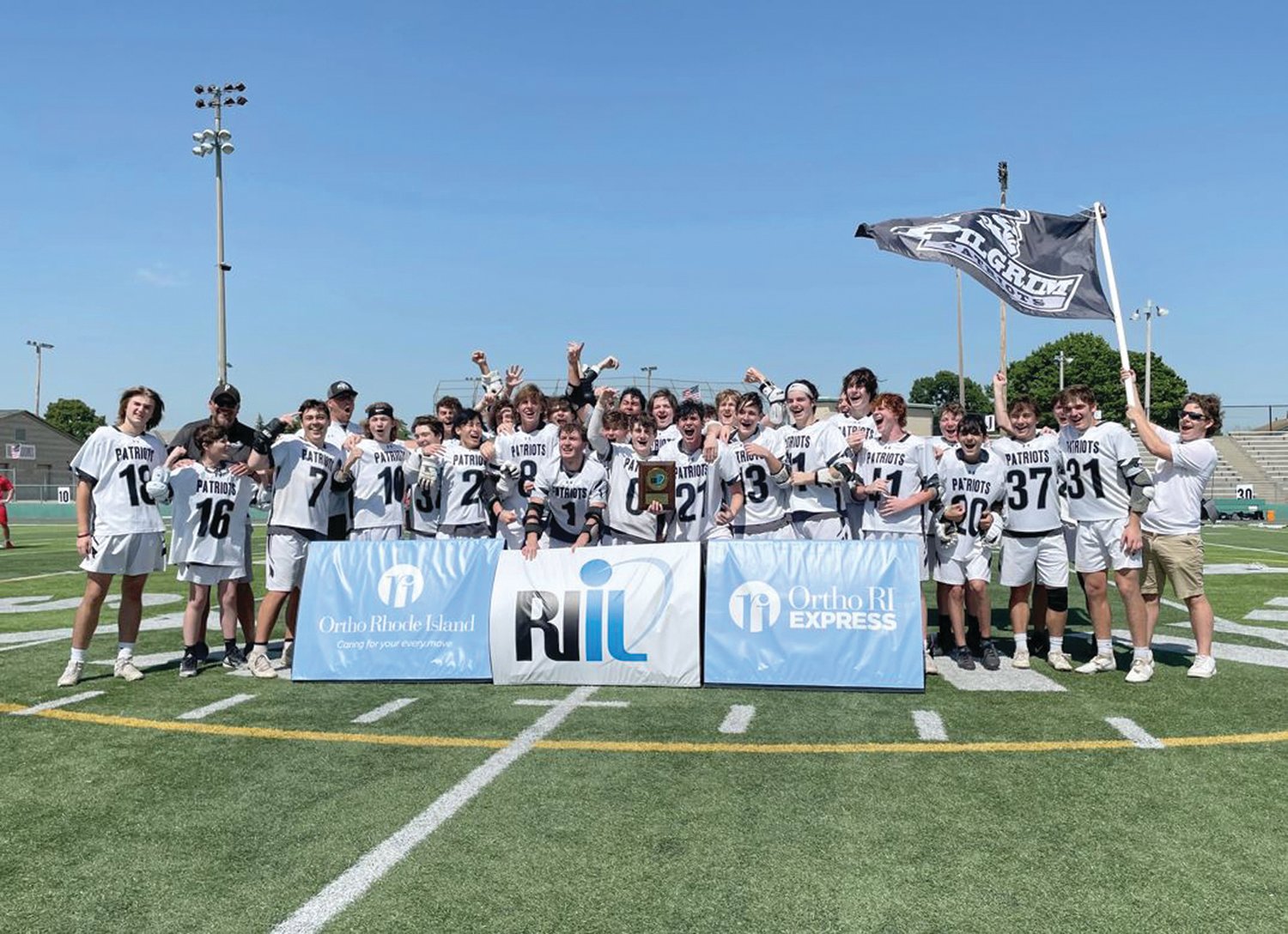 STATE CHAMPS: The Pilgrim boys lacrosse team after winning the DIII title last weekend at Cranston Stadium. (Photos by Ryan D. Murray)