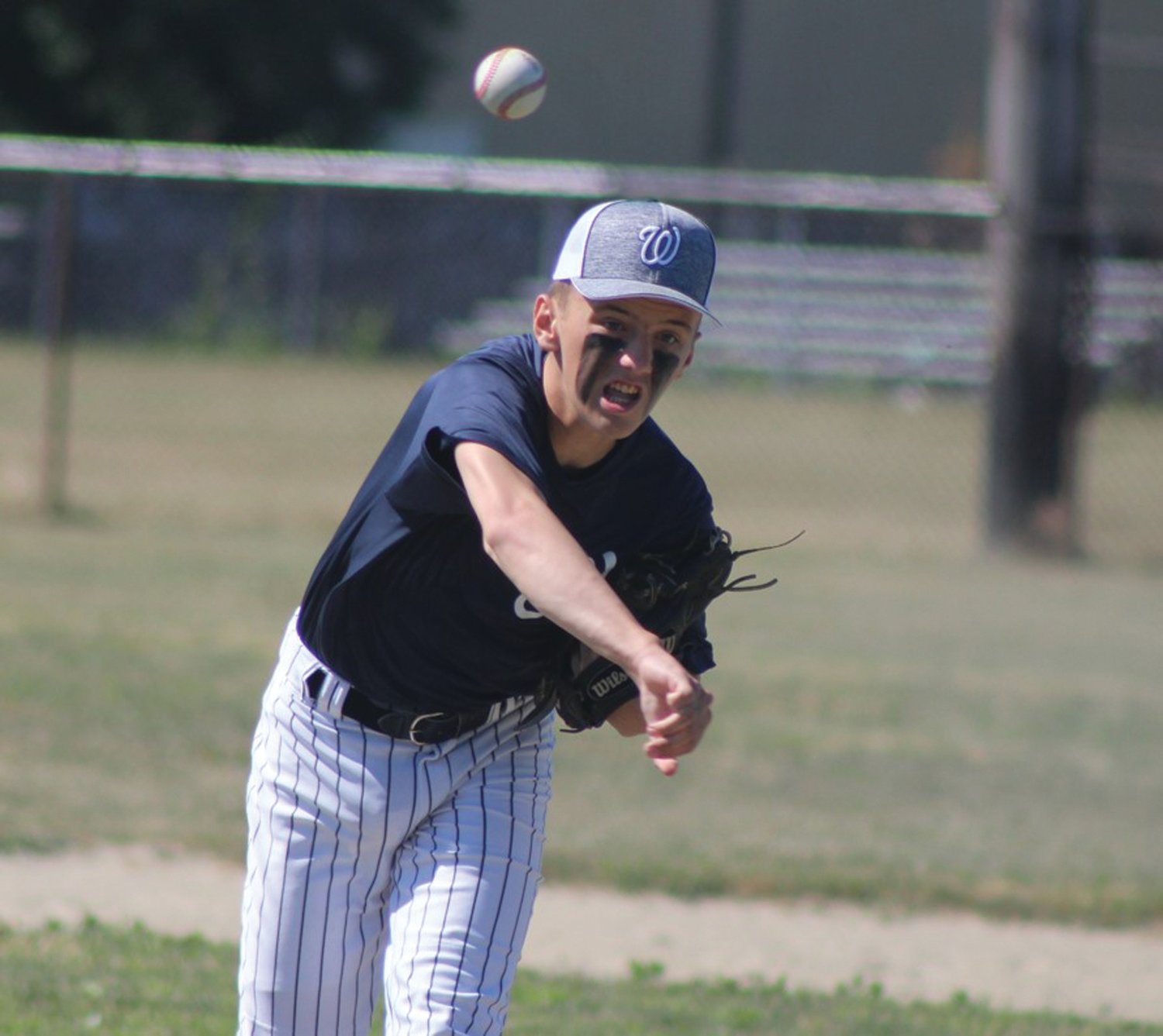 DEALING: Warwick PAL starting pitcher Bobby Court delivers a pitch last weekend. (Photos by Alex Sponseller)