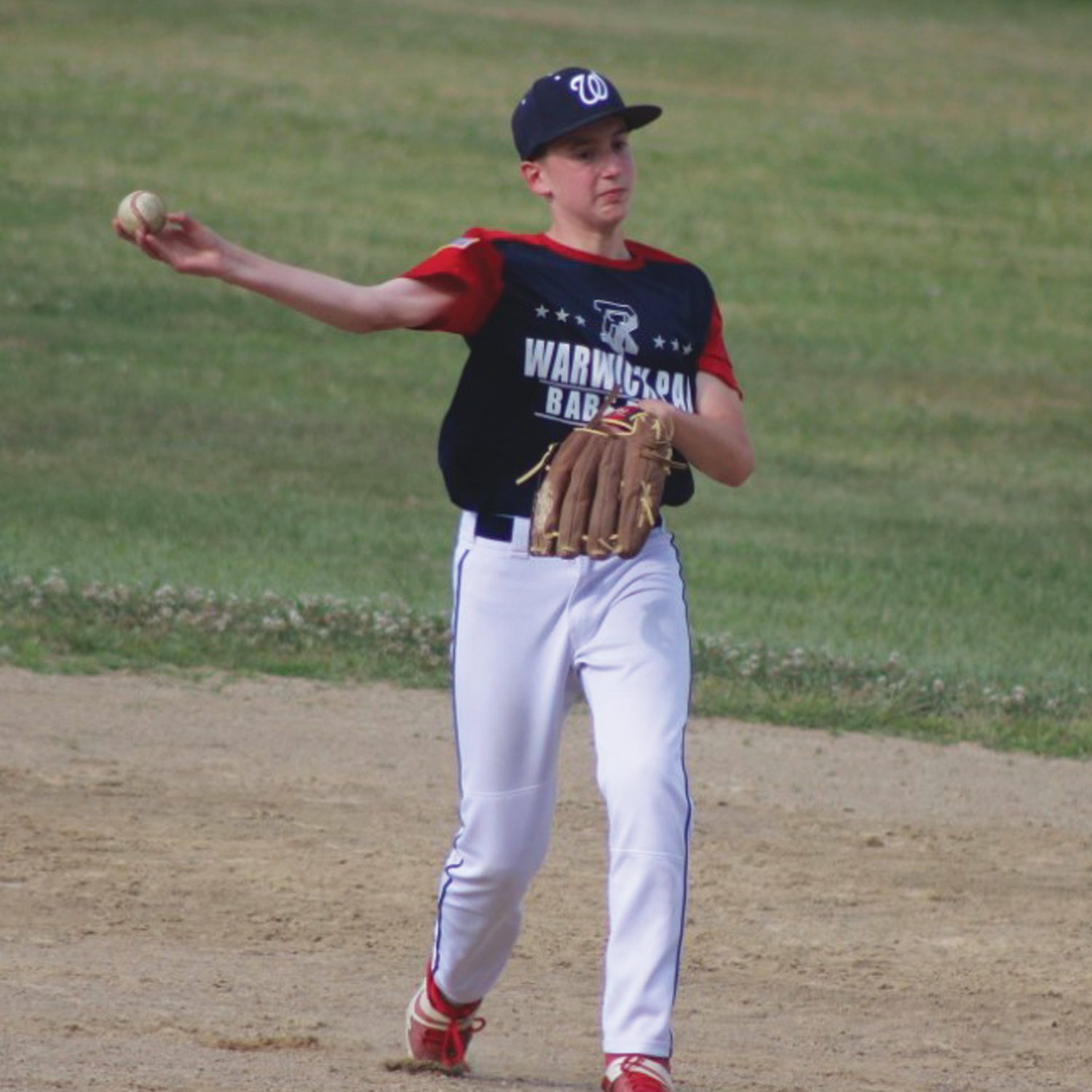 CHAMPIONSHIP BATTLE: PAL’s Drew Agostinelli makes a throw to first base last week.