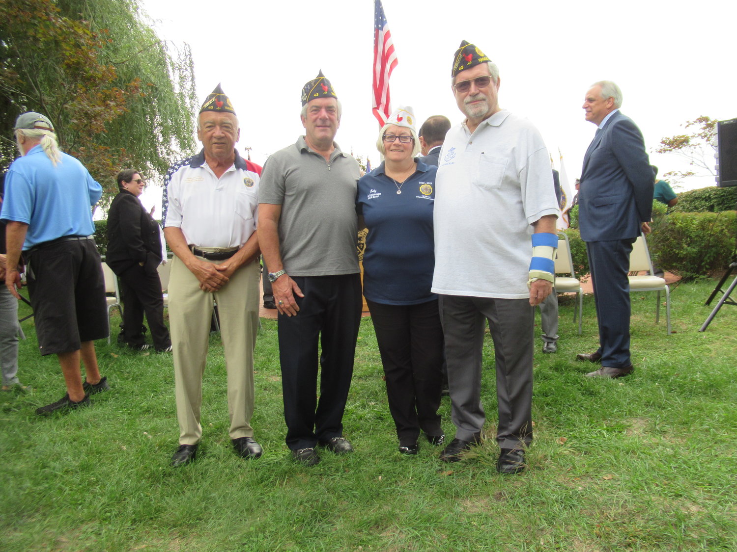 LEGION LINK: Shields Post No. 43 American Legion was represented at Sunday’s 9/11 remembrance by ranking officials Harry Edwards, Jake Holm, John DeGenova and Betty Leach.