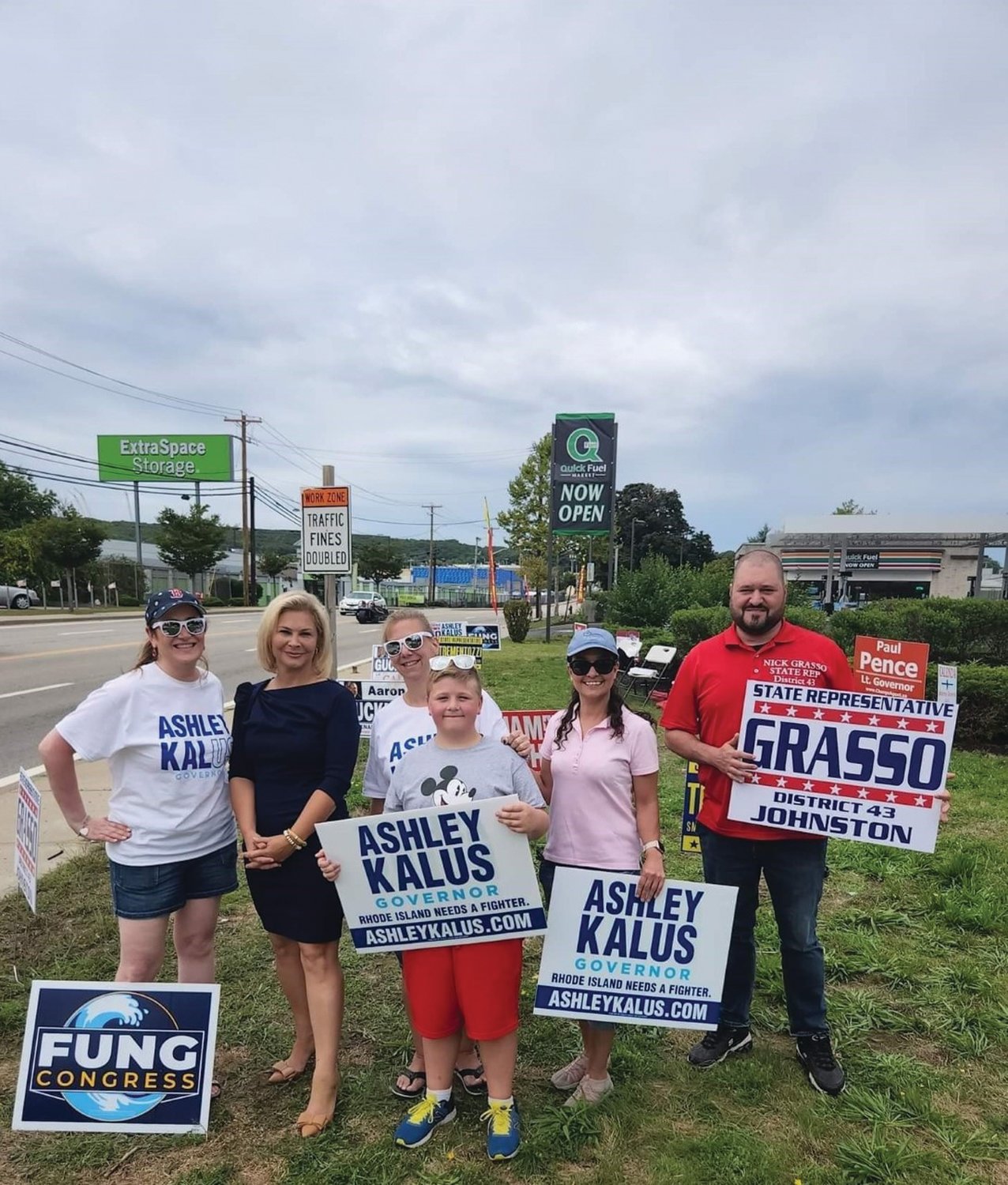MEET & GREET: Supporters and candidates, from left to right, Laura Colannino (NFRW), Ashly Kalus, Stephanie Calise (NFRW), Susi Simpson (JRTC), and Nick Grasso.