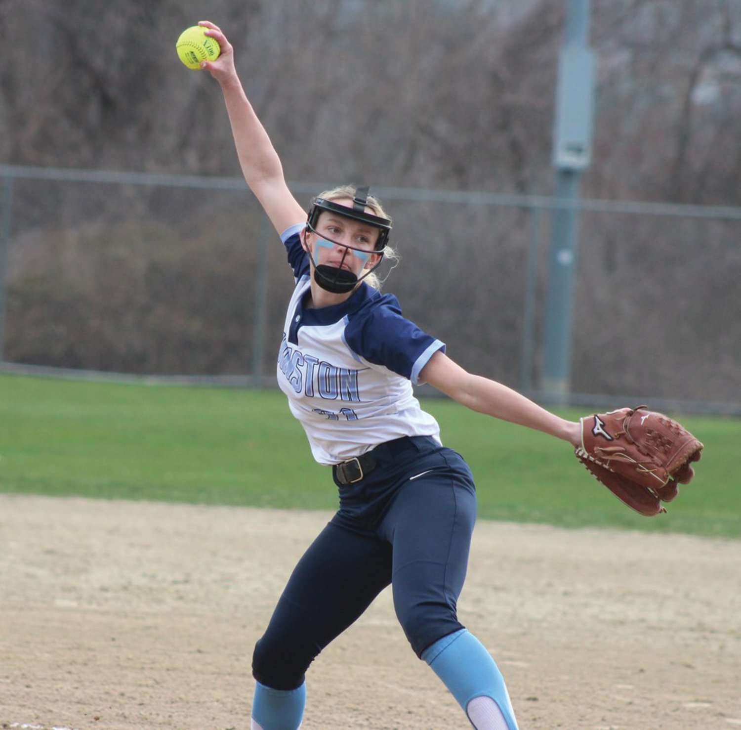 IN THE CIRCLE: Johnston pitcher Janina Mazzulla deals.