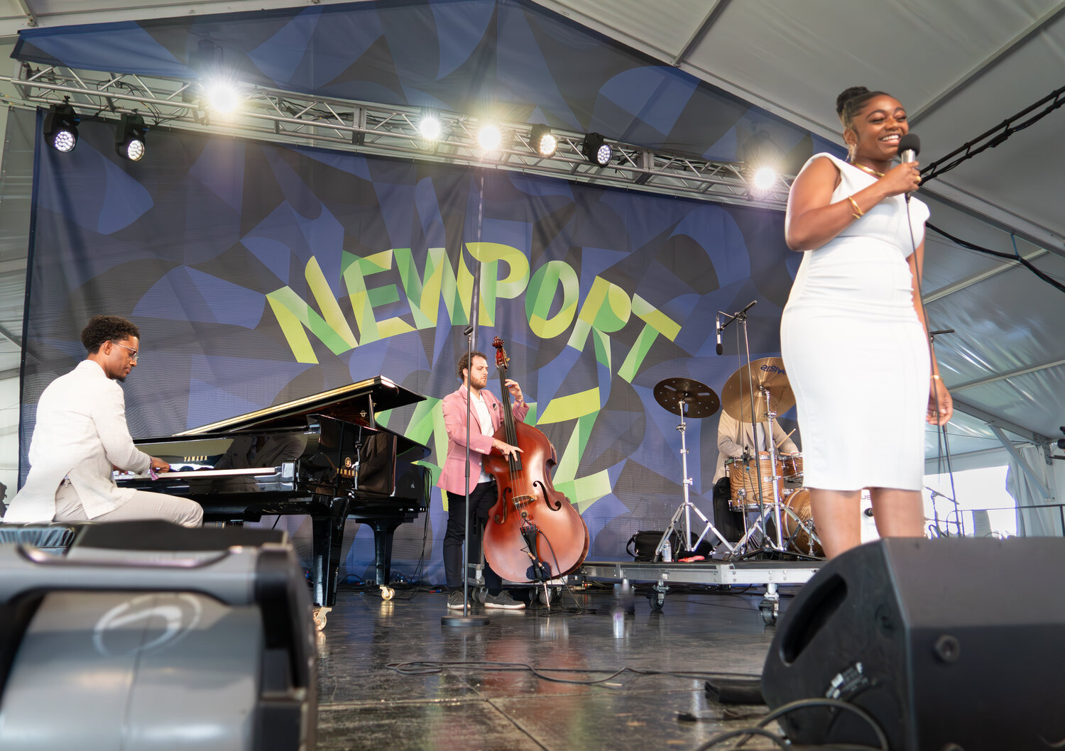 Samara Joy performs with her band on the Quad stage at the world-renowned Newport Jazz Festival on August 6. This is Samara's second appearance at the Festival.
